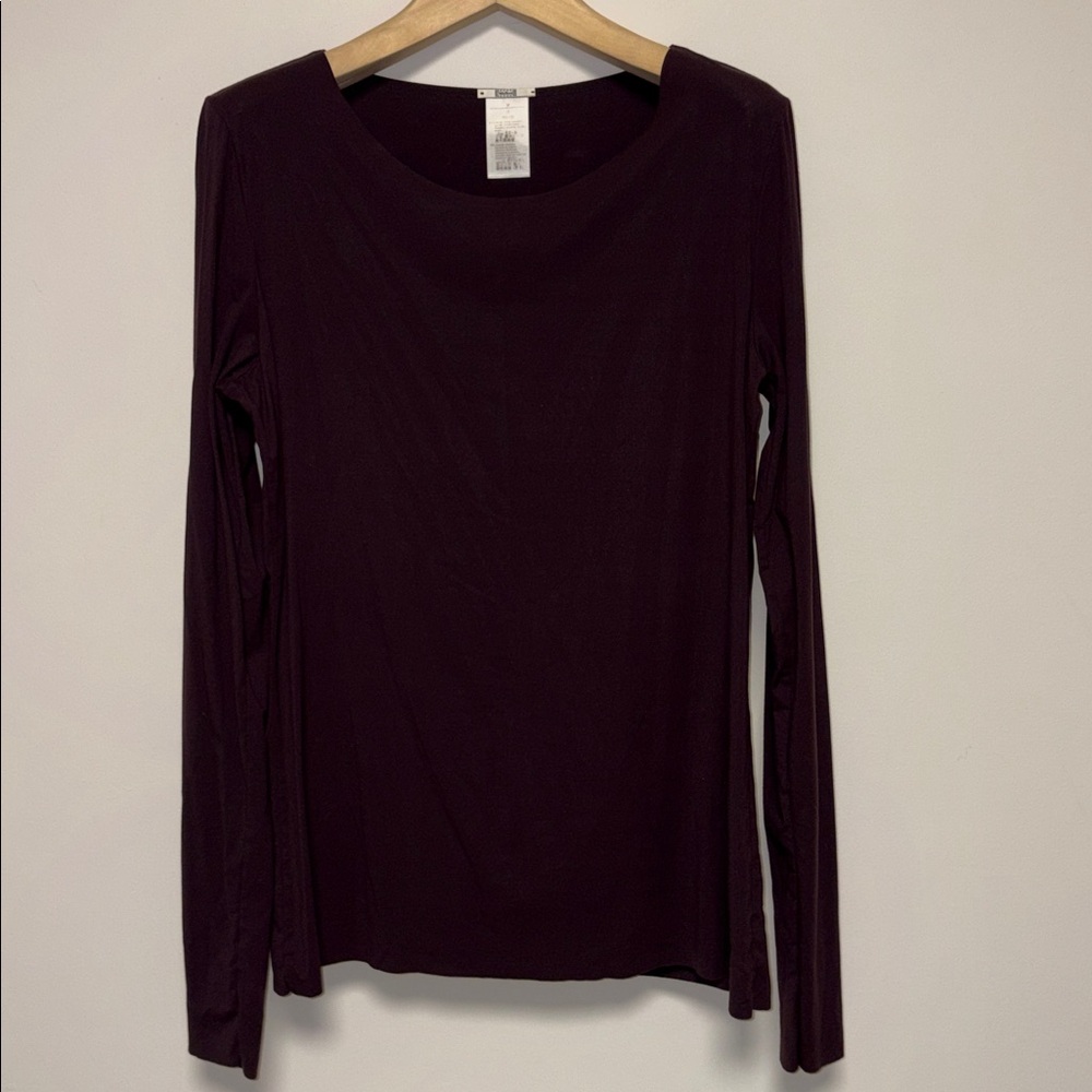 Wolford dark plum pure modal top sz m medium preloved